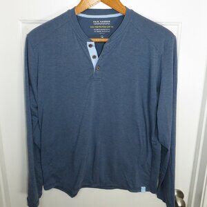 Fair Harbor The Seabreeze Henley Shirt Mens Medium in 'Dark Denim Blue' UPF 50